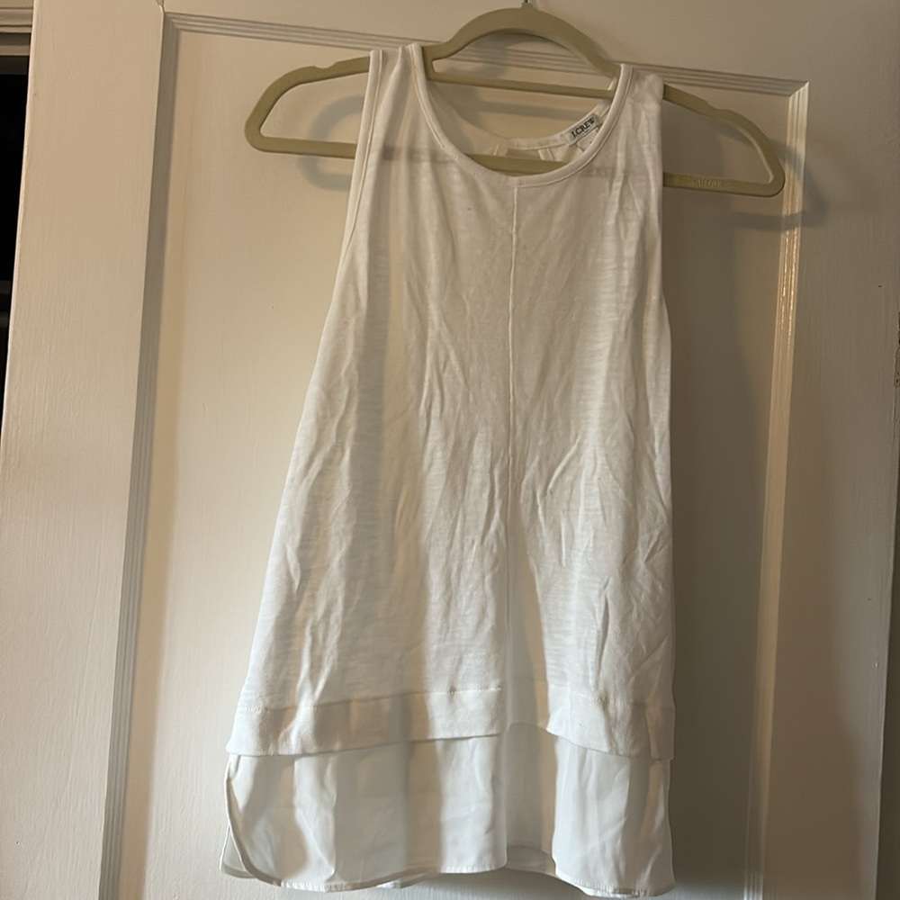 J. Crew White Layered Tank Top